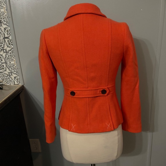 NWOT Talbots Orange Button Up Wool Blend Blazer (Women's 4P Petite) - Picture 5 of 9
